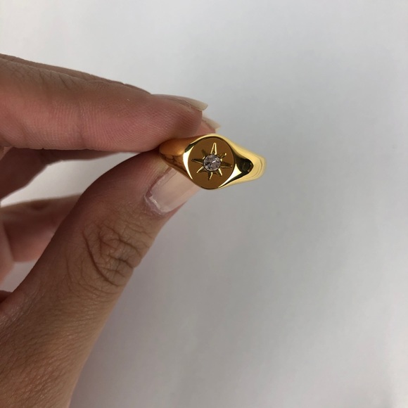 18k gold plated stainless steel ring - Picture 3 of 4